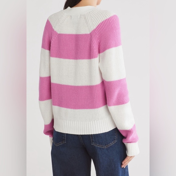 Pink and White Striped Design History Cardigan Size M NWT - Picture 3 of 3